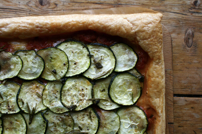 puff pastry courgette pizza