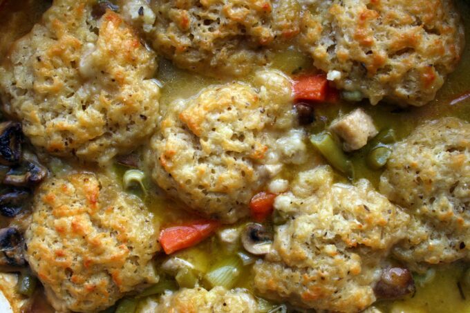 creamy vegetable stew with dumplings