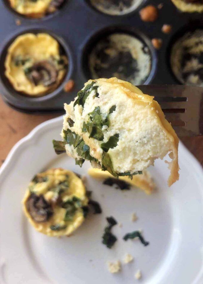 mushroom and kale baked eggs