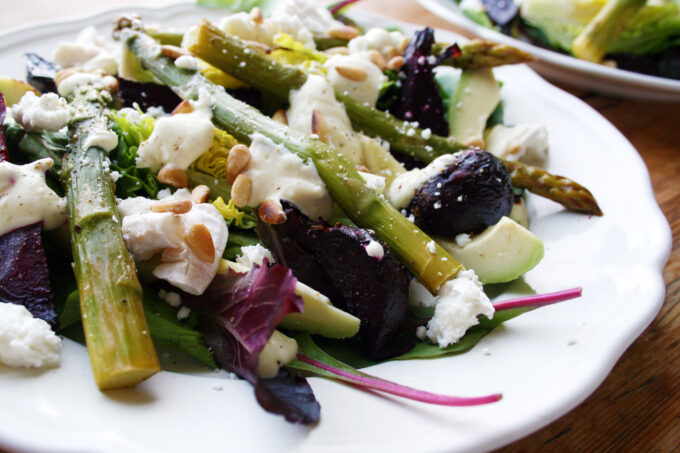 roast beetroot and asparagus salad