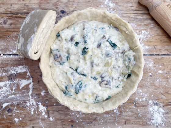 cheesy leek pie