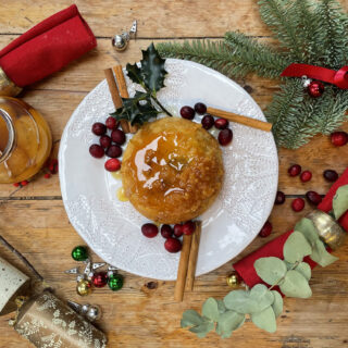 Pear and Amaretto Steamed Pudding