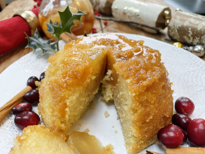 Pear and Amaretto Steamed Pudding