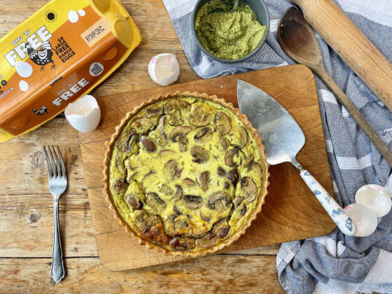 Mushroom & Pesto Quiche