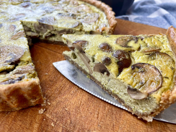 Mushroom & Pesto Quiche