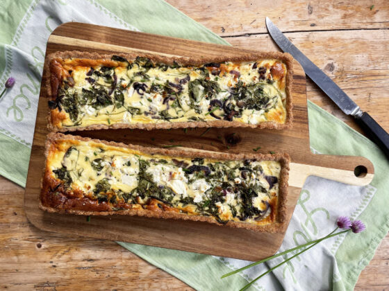 Watercress and Feta Quiche