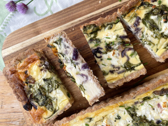 Watercress and Feta Quiche
