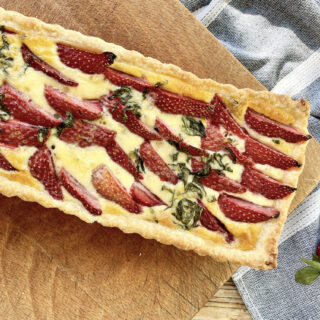 Strawberry and Basil Quiche