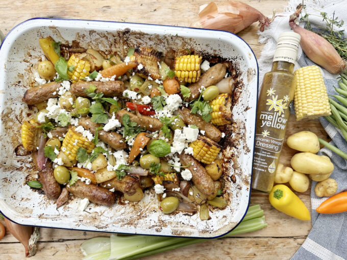 Veggie Sausage Tray Bake