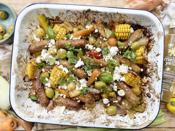 Veggie Sausage Tray Bake