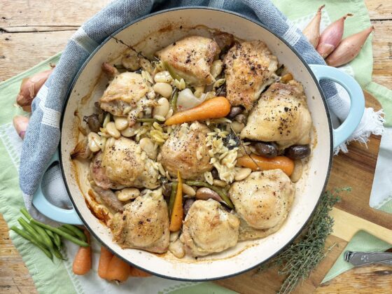 Chicken Thigh Orzo Casserole