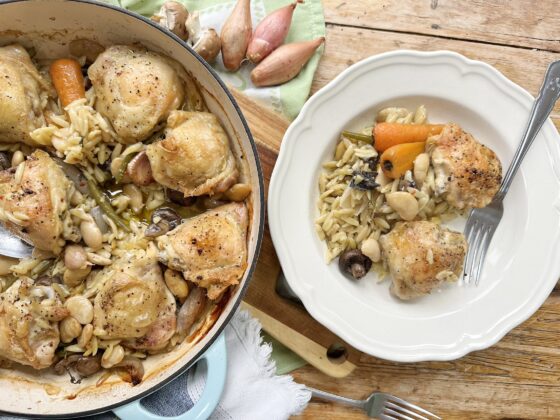 Chicken Thigh Orzo Casserole