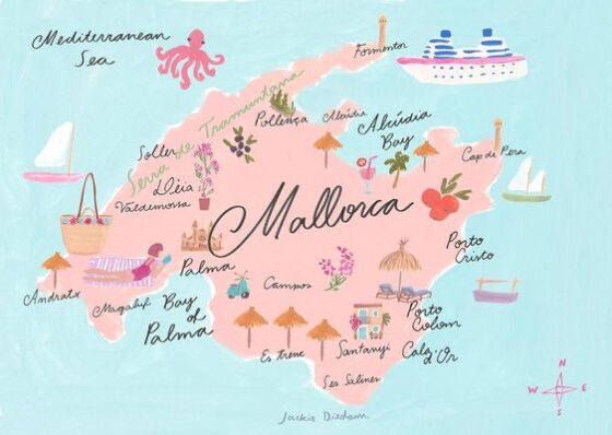 map of Mallorca by Jackie Dixon