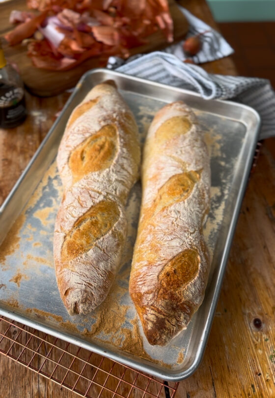 caramelised onion baguettes