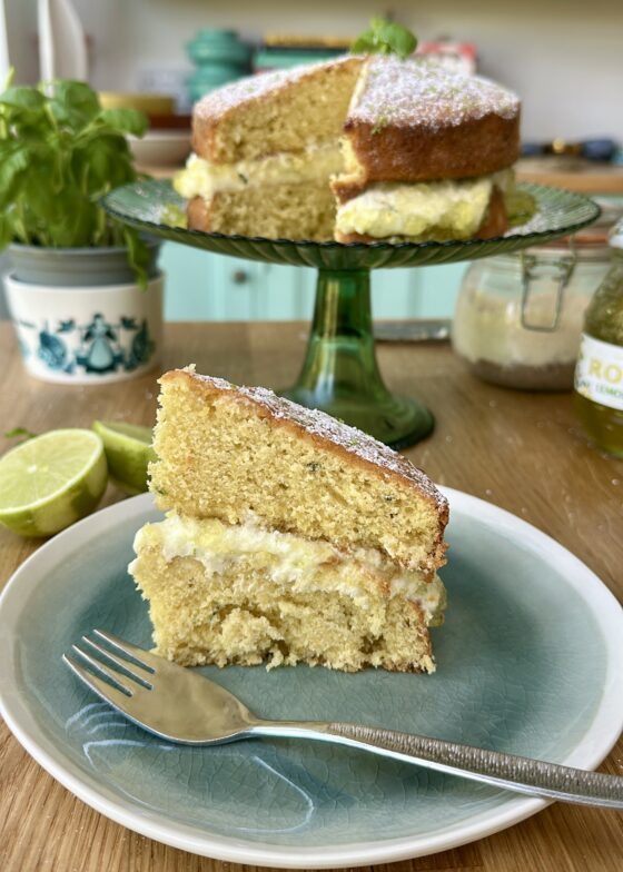 Lime and Basil Victoria Sponge