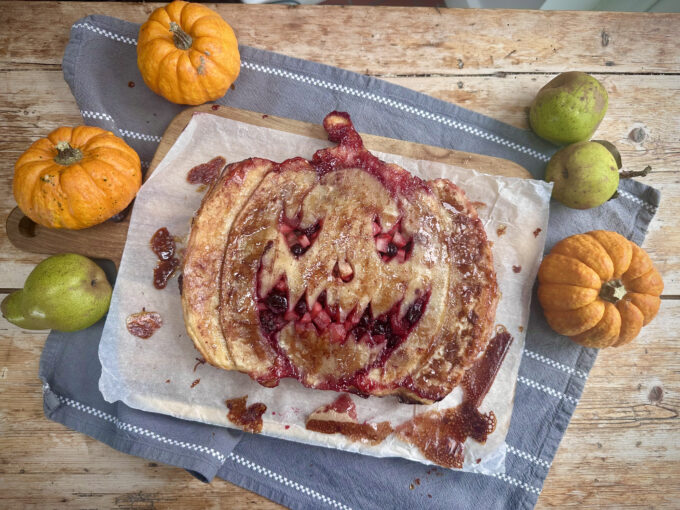 Upside Down Pumpkin Fruit Tart