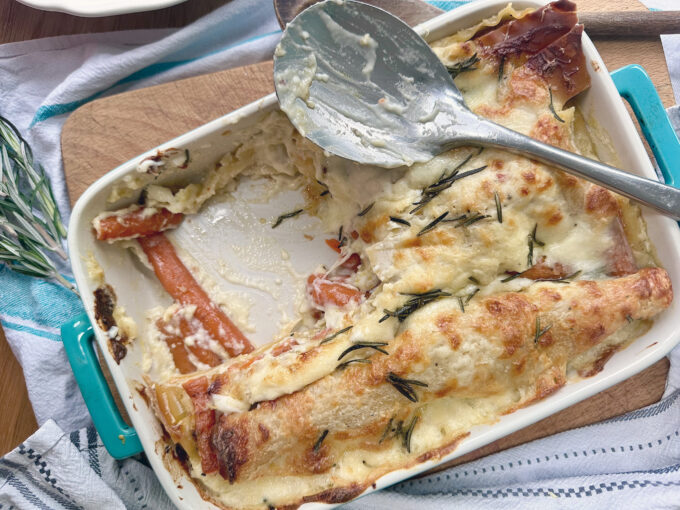 low-fibre carrot lasagna