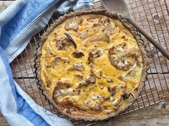 Thai Red Curry Cauliflower Coconut Quiche