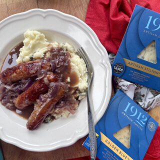 sausage with stilton mashed potatoes