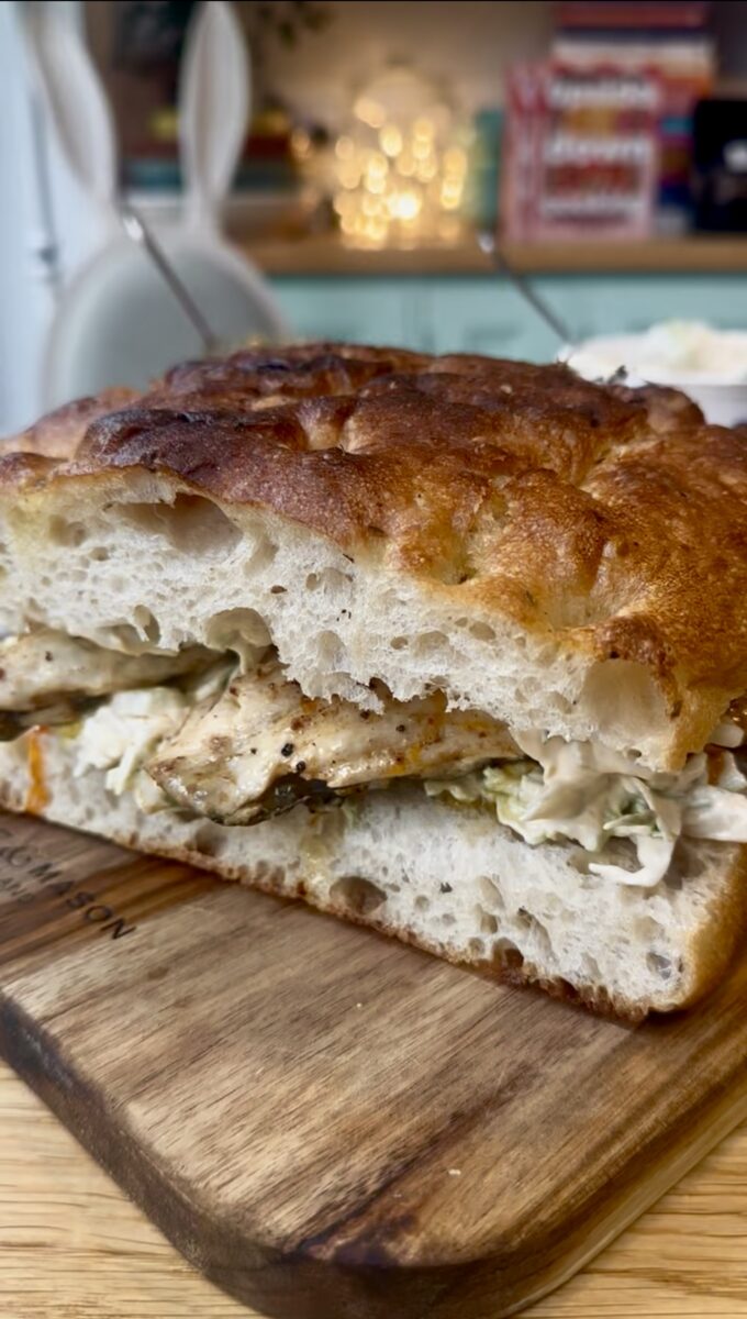 seabass focaccia sandwich