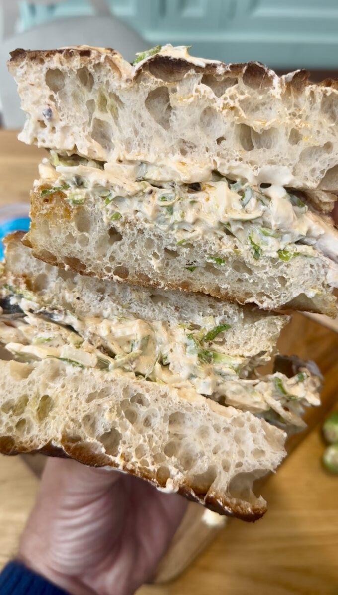 seabass focaccia sandwich