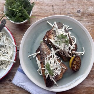 Pan-Fried Sea Bass with a Celeriac & Apple Slaw