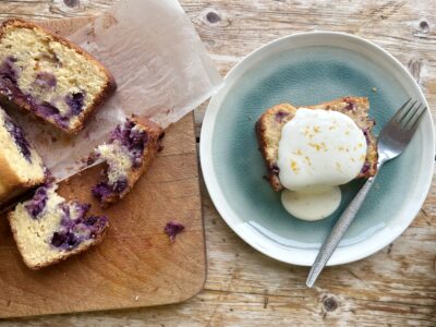 Grapefruit and Blueberry Yogurt Loaf Cake