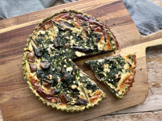 Spinach, Mushroom & Sausage Quiche