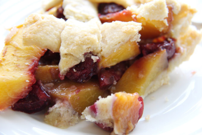 peach and cherry pie